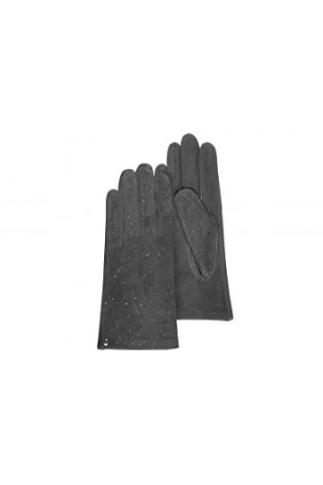 Isotoner Gants femme cuir velours doublés soie Gris 68268