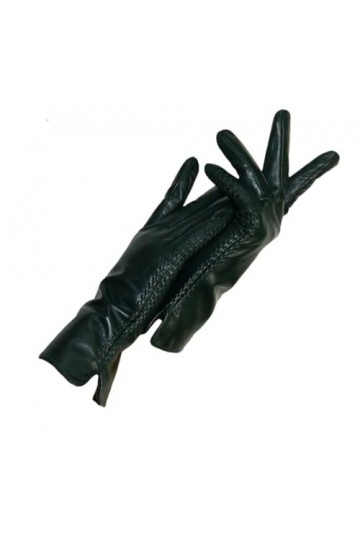 Gants en cuir véritable pour femme - Automne et hiver - En peau de mouton épaisse - Manches chaudes, marron foncé, 36