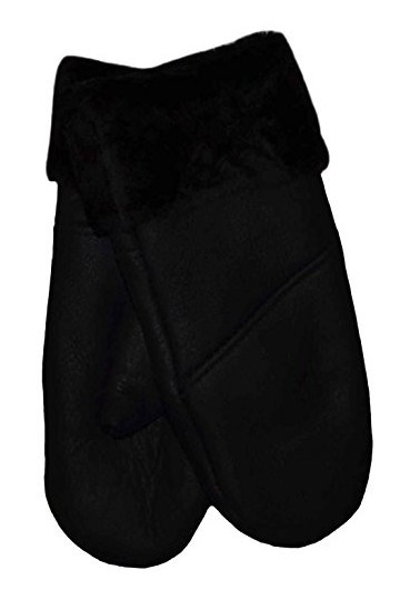SamWo Gants/moufles pour femme 100&nbsp;% laine dagneau Taille : M Noir