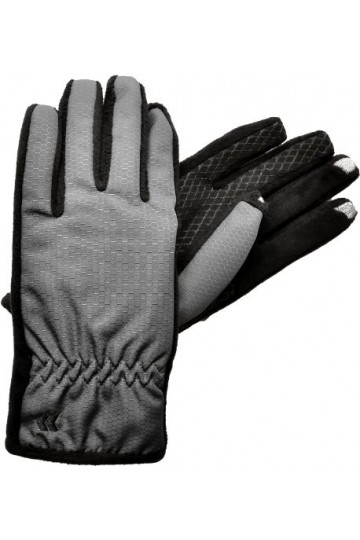 Isotoner Womens Smartouch 2.0 Matrix Nylon Gloves - Ultra Plush Lined M/l Charcoal 