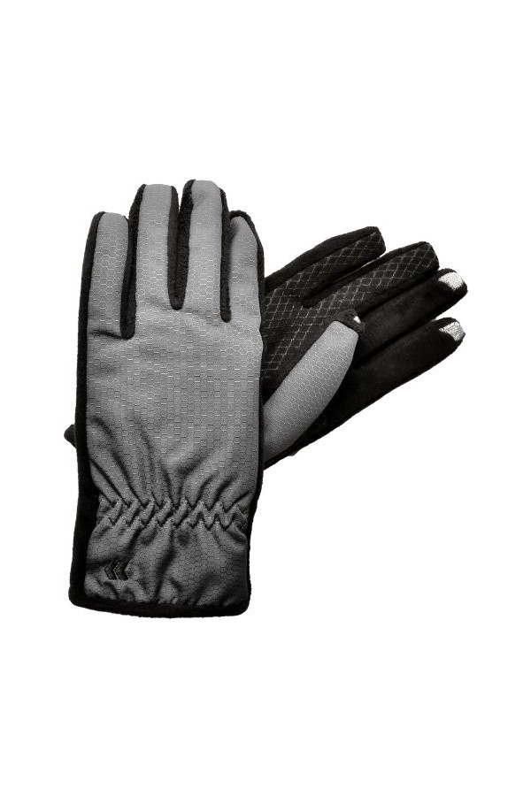 Isotoner Womens Smartouch 2.0 Matrix Nylon Gloves - Ultra Plush Lined M/l Charcoal 