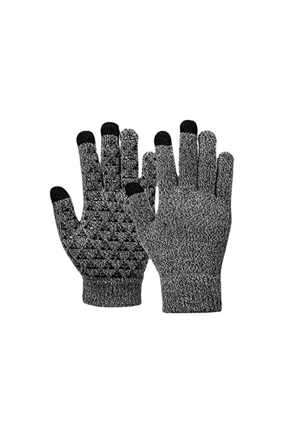 Gants dhiver pour Hommes/Femmes Gants en Laine Dames, Gants de Doigts fendus à lécran Tactile des Gants Chauds avec Une Dou