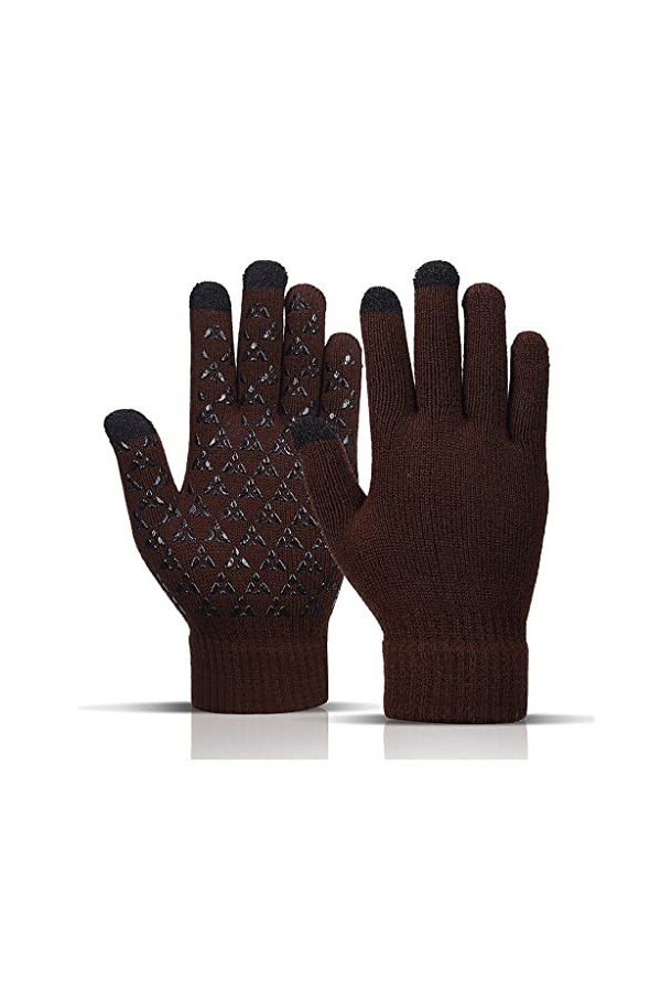 Gants dhiver pour Hommes/Femmes Gants en Laine Dames, Gants de Doigts fendus à lécran Tactile des Gants Chauds avec Une Dou