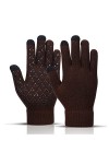 Gants dhiver pour Hommes/Femmes Gants en Laine Dames, Gants de Doigts fendus à lécran Tactile des Gants Chauds avec Une Dou