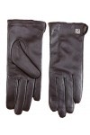 Printemps et automne Gants en cuir chaud doublé cachemire pratique écran tactile Moufles marron XXL Largeur 20,5 cm