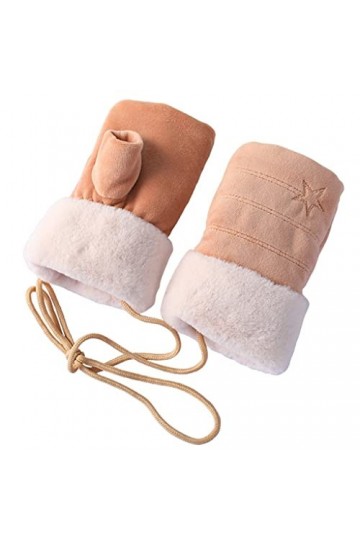 Gants Chauds pour Femmes en Hiver écran Tactile en Peluche Poignet en Velours épais Gants Mignons à Demi - Doigts pour la Con