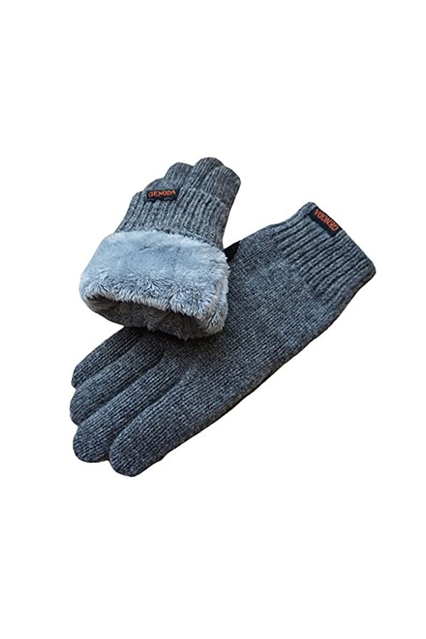 Cat in black Gants chauds pour femmes - Gants dhiver pour écran tactile - Gants en tricot thermique en laine - Poignets élas