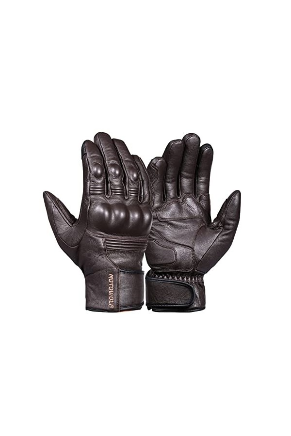 Gants dhiver pour femme - Coupe-vent - Gants de cyclisme pour écran tactile - Couleur : marron - Taille XL