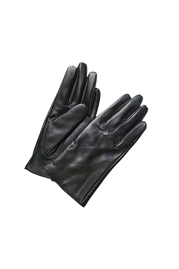 Gants élégants en peau dagneau pour femme Automne et hiver Plus Gants en cuir véritable Velours Gants courts en peau de mout