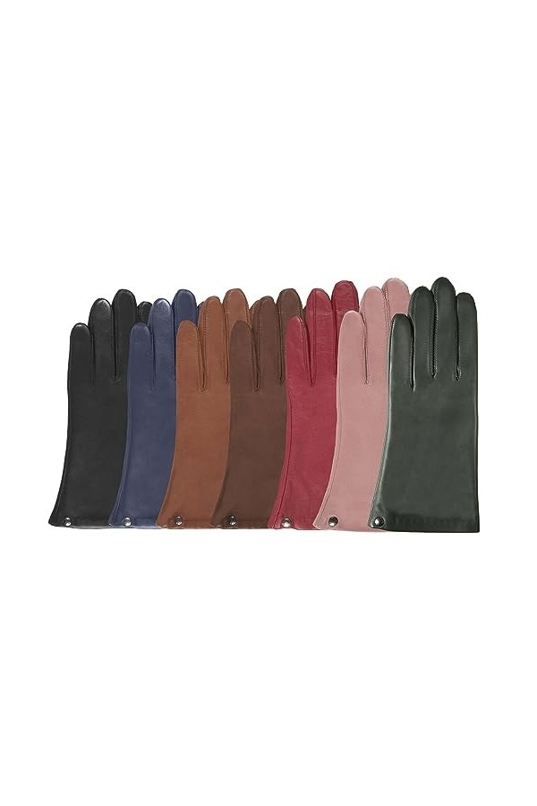 Isotoner Gants femme cuir dagneau - doublés soie