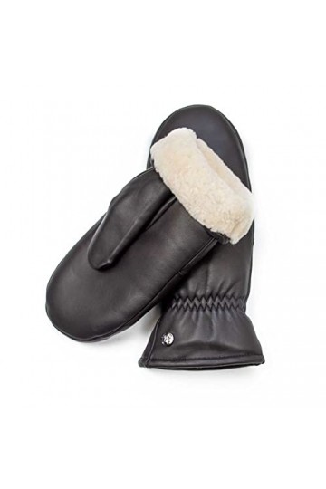 Hand Gewand by Weikert Moufles en pure peau dagneau mérinos et cuir nappa dagneau robuste pour femme, gants en peau dagnea