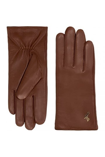 Schwartz & von Halen Gants Femme - Victoria braun - 100% en cuir de mouton nappa - luxueux cachemire 15% & laine 85% 