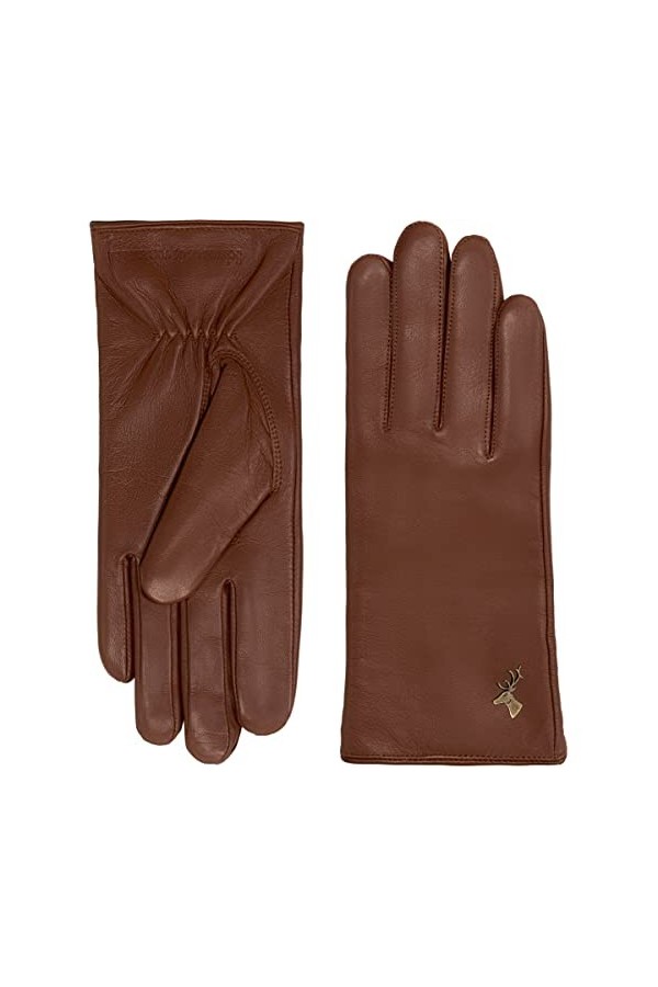 Schwartz & von Halen Gants Femme - Victoria braun - 100% en cuir de mouton nappa - luxueux cachemire 15% & laine 85% 