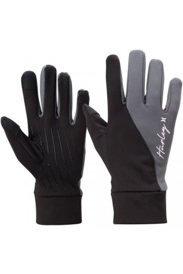 Hurley Gants actifs pour femmes - Quick Dry Moisture Wicking Écran tactile Friendly Running Gloves S-XL , taille L-XL, noir
