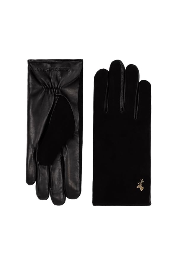 Schwartz & von Halen Gants Femme - Nora - 100% daim et cuir de&nbsp;mouton nappa - fausse fourrure chaude - Noir L - 8