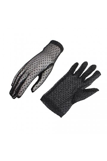 Roytil Gants de Protection Solaire dété Femmes Gants dété Dentelle Maille Noir Mitaines de Conduite Anti UV crème Solaire D