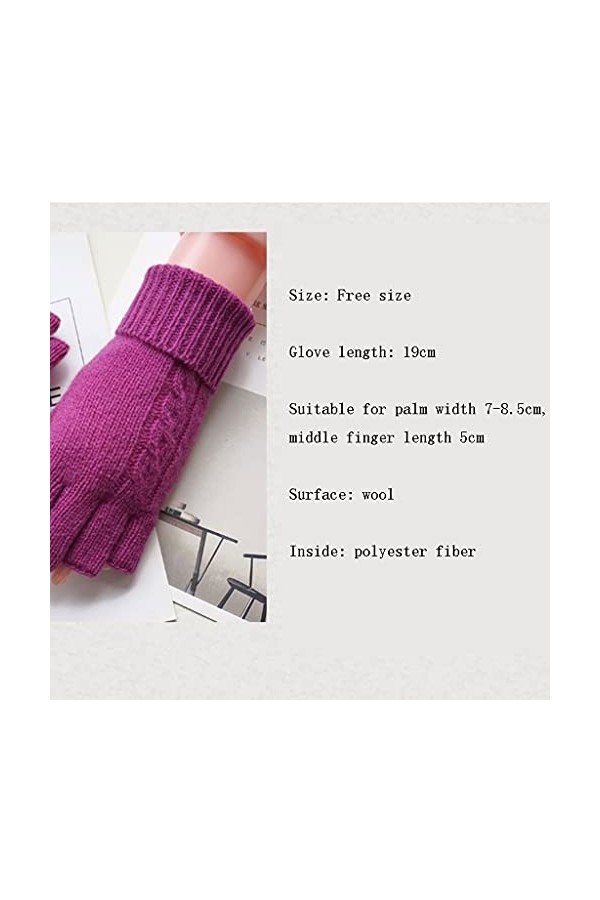 Cat in black Mitaines dhiver - Gants tricotés pelucheux pour femmes - Gants dhiver pour écran tactile - Gants thermiques av