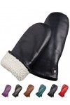 AKAROA ESTD 2019 Gants en cuir pour femme SUE, moufles en cuir italien, doublure en peau dagneau de Nouvelle-Zélande., Sue b
