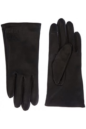 HUGO Femmes DH 84 Gants en cuir d’agneau à logo revisité