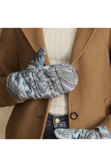 Vera Bradley Moufles matelassées, motif cachemire ciel doux, Paisley ciel doux, Taille unique
