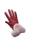 Automne Hiver Gants Femme Cuir Moufles Moufles Noir Rouge Bleu Rose, camel, taille unique