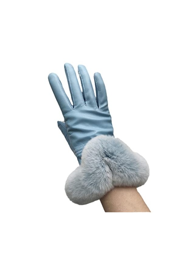 Automne Hiver Gants Femme Cuir Moufles Moufles Noir Rouge Bleu Rose, camel, taille unique