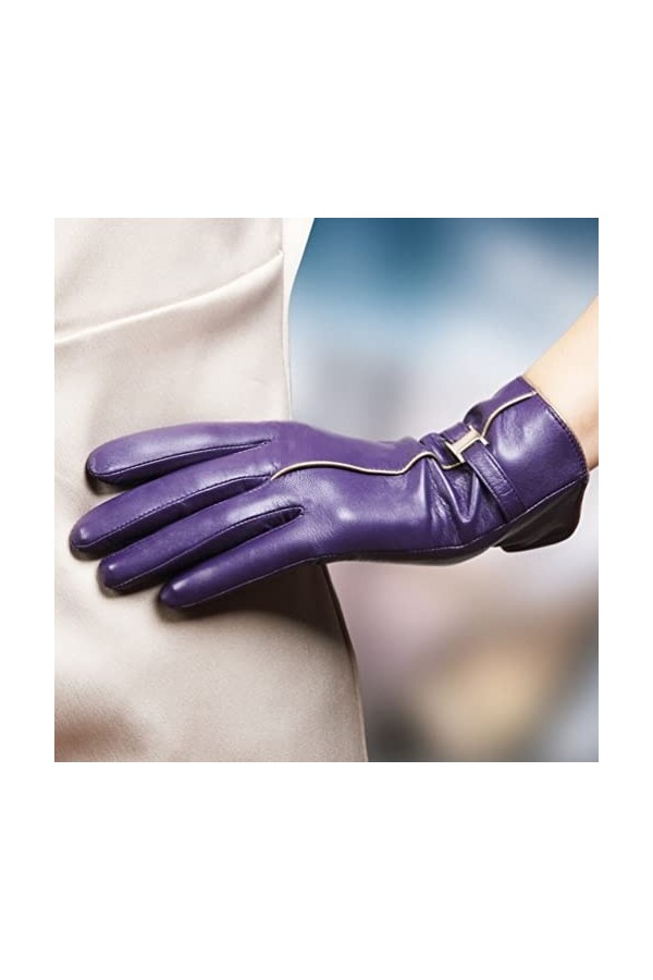 TJOIUY Gants dhiver Gants en Cuir Femmes Solide Mode Poignet Gant dhiver Style Queue dhirondelle