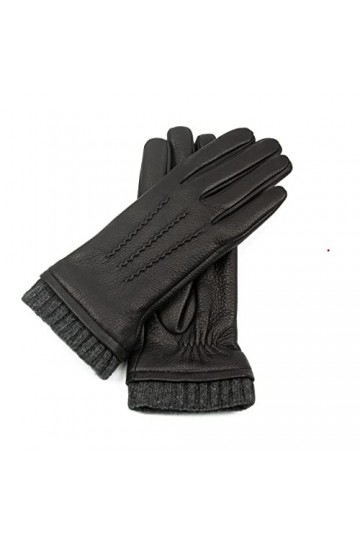 Hand Gewand by Weikert Gants en cuir de cerf exclusifs pour femme avec doublure en cachemire Coupe longue avec manchettes tri