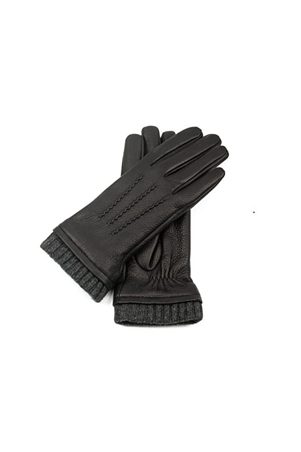 Hand Gewand by Weikert Gants en cuir de cerf exclusifs pour femme avec doublure en cachemire Coupe longue avec manchettes tri