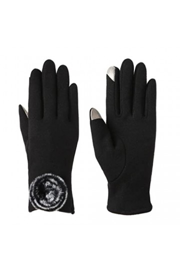 Gants de Cyclisme Chauds pour lautomne et lhiver pour Femmes Gants à écran Tactile épaissi Boule Trois Couleurs Disponibles