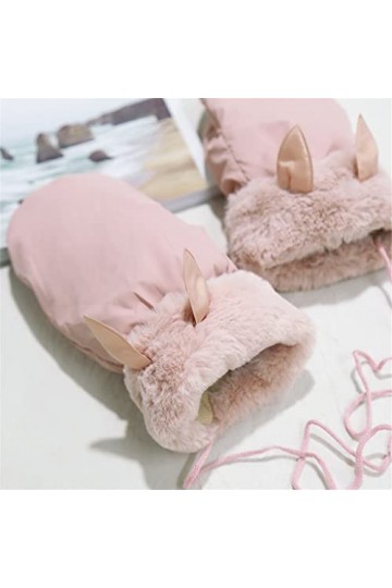 Gants Chauds, vélo Mignon pour Femmes en Automne et en Hiver, Gants Chauds épais en Peluche en Hiver Taille a, Taille Moyenn