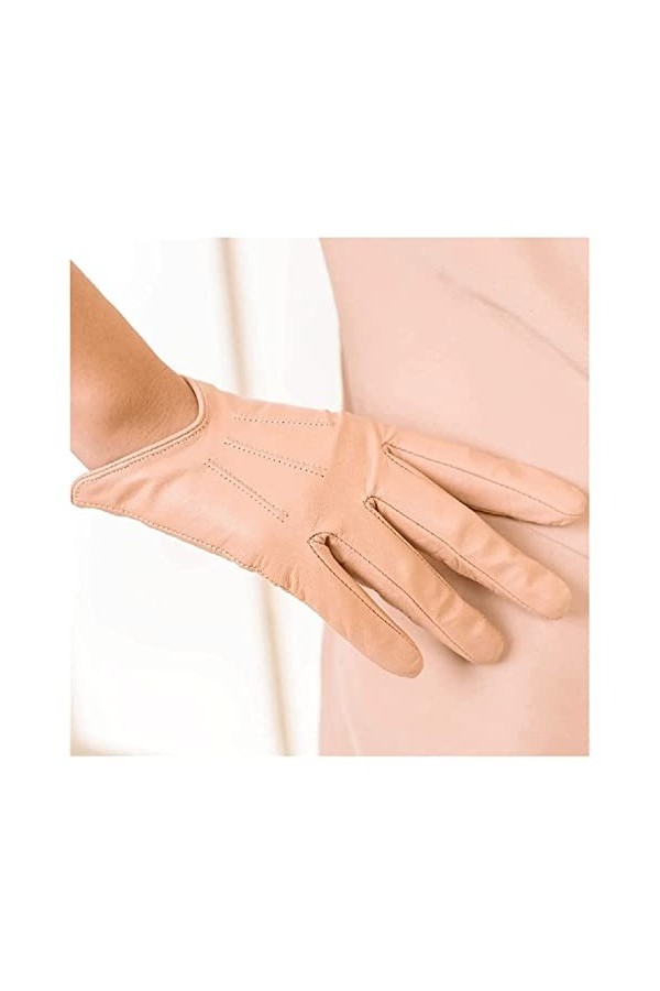 TIANYIA Gants en Tricot Gants en Peau de Mouton élastiques Portables, Mitaines en Cuir déquitation en Plein air pour Femmes 