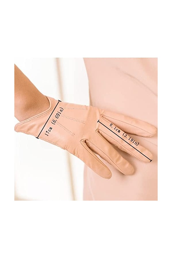 TIANYIA Gants en Tricot Gants en Peau de Mouton élastiques Portables, Mitaines en Cuir déquitation en Plein air pour Femmes 