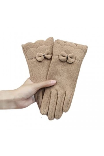 Gants Chauds, Femmes Hiver Chaud écran Tactile Laine Mince Noeud Papillon Brise - Vent Femmes élégantes Solides Douces Gants 