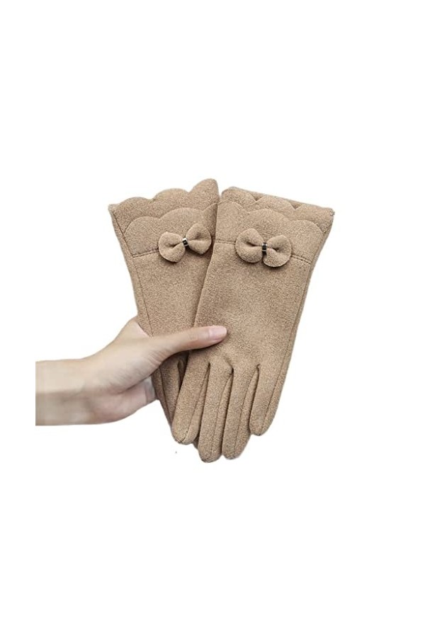 Gants Chauds, Femmes Hiver Chaud écran Tactile Laine Mince Noeud Papillon Brise - Vent Femmes élégantes Solides Douces Gants 