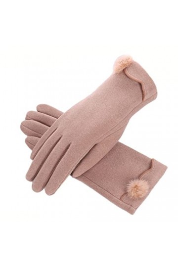 Gants Chauds pour Femmes Hiver Automne extérieur écran Tactile Thermique Simple Couche Mince élégante Gants Doux pour la Cond