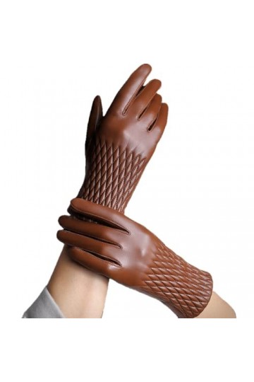 Gants Chauds Pour Femme Gants En Cuir Véritable Pour Femmes, Écran Tactile, Gants En Peau De Mouton, Plus Doublure En Velours