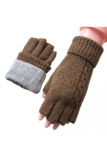 Cat in black Gants tricotés pour femmes - Gants dhiver pour écran tactile - Gants thermiques avec doublure en peluche - Mita
