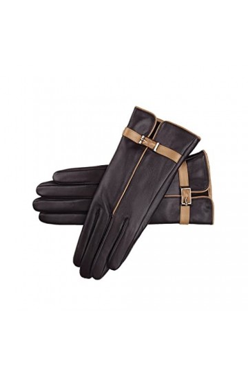 YIAAN Épaissir Gants Gants en Cuir Gants à écran Tactile Femmes Équitation dhiver Plus Gants Chauds Velours épais Chauds et 