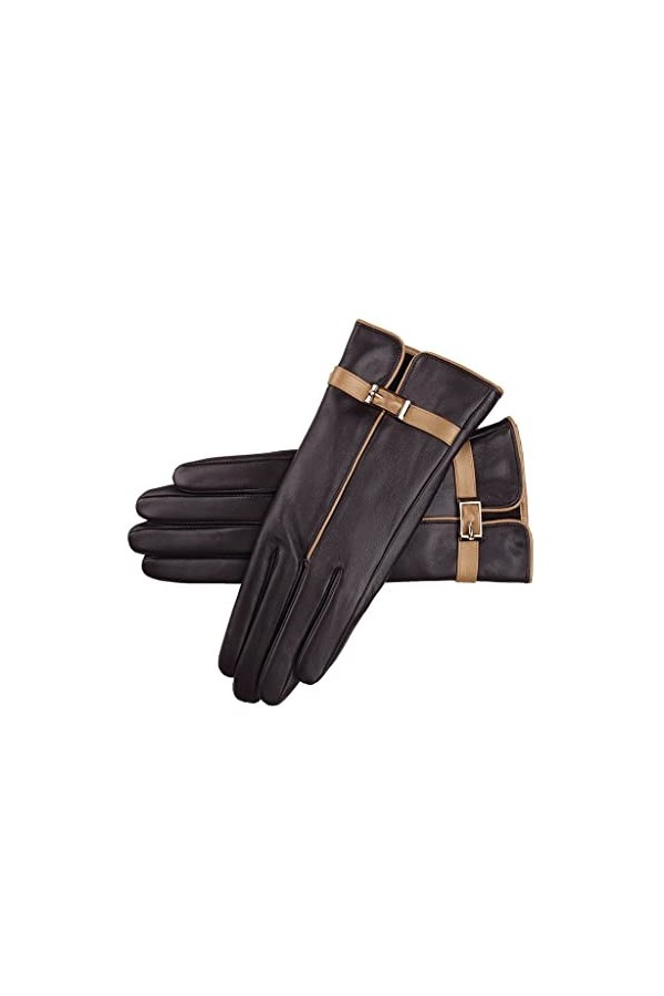 YIAAN Épaissir Gants Gants en Cuir Gants à écran Tactile Femmes Équitation dhiver Plus Gants Chauds Velours épais Chauds et 