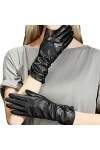 FZYE Gants dhiver pour Femmes Gants en Cuir Longs pour Femmes Winter Plus Velvet Warm Gants en Cuir à écran Tactile Gants de