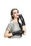 FZYE Gants dhiver pour Femmes Gants en Cuir Longs pour Femmes Winter Plus Velvet Warm Gants en Cuir à écran Tactile Gants de