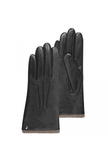 Isotoner - Gants cuir dagneau femme 68602 - Noir - Taille 7