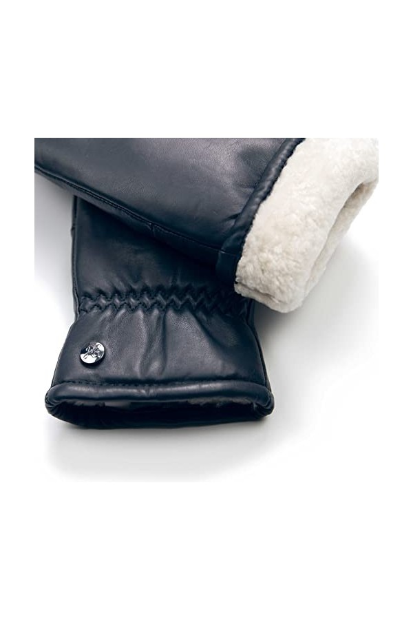 Hand Gewand by Weikert Moufles en pure peau dagneau mérinos et cuir nappa dagneau robuste pour femme, gants en peau dagnea