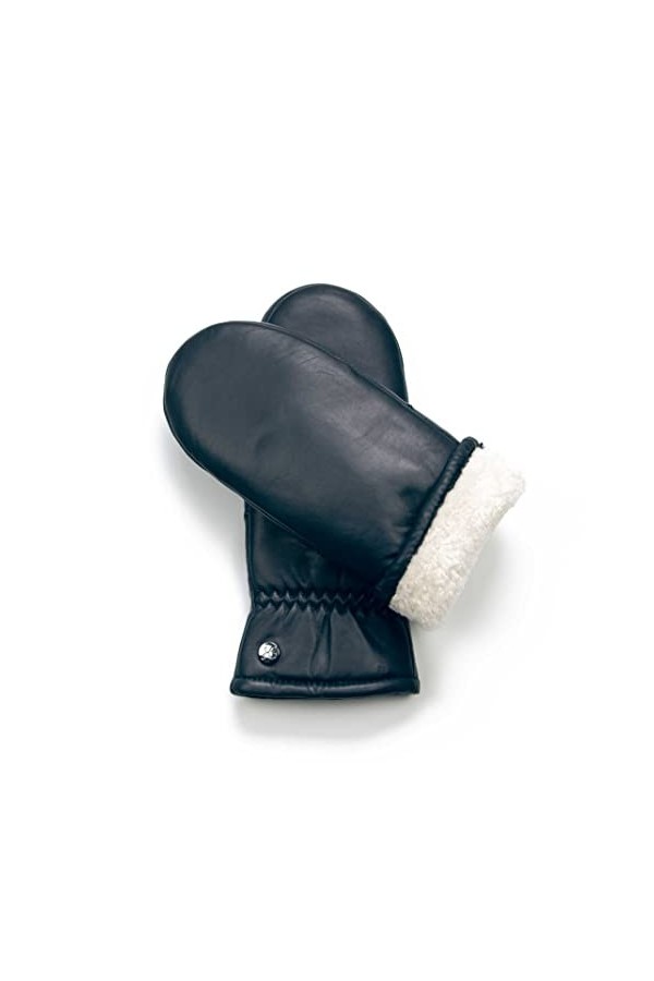 Hand Gewand by Weikert Moufles en pure peau dagneau mérinos et cuir nappa dagneau robuste pour femme, gants en peau dagnea