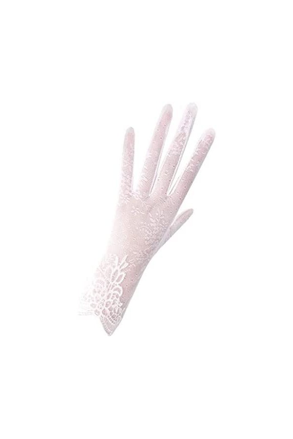 Gants en Dentelle pour Femmes Été Mince Conduite Écran Tactile Respirant Glace Soie Équitation Tram Gants Couleur : C, Taill