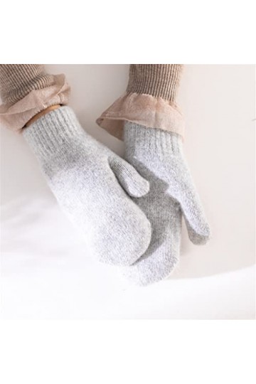 Gants Femmes Hiver Garder Au Chaud Plus Cachemire Épaissir Solide Élasticité Doux Doigts Complets Mignons Mitaines De Vélo Tr