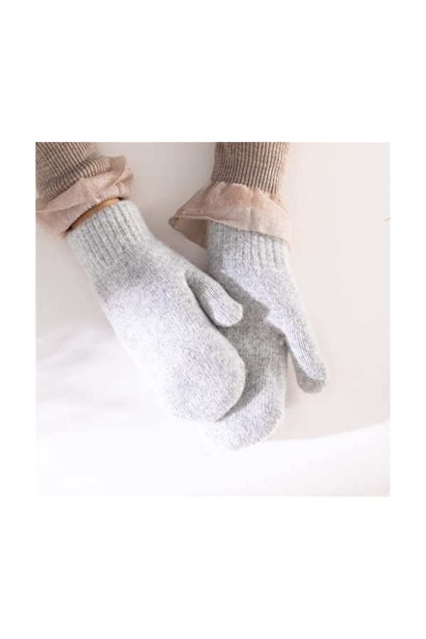 Gants Femmes Hiver Garder Au Chaud Plus Cachemire Épaissir Solide Élasticité Doux Doigts Complets Mignons Mitaines De Vélo Tr