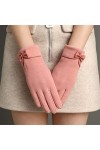Gants Chauds, écran Tactile Chaud pour Femmes en Hiver + Gants de vélo élégants en Velours épais Rose, Taille Moyenne 