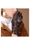 GUFYRH Gants en Cuir for Femmes Gants à Cinq Doigts Mitaines épaisses et Chaudes for lhiver Color : Argento, Size : M 